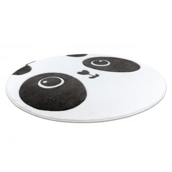 Dywany Łuszczów, Detský kusový koberec Petit Panda white kruh, 120x120 (priemer) kruh, biela, detská izba