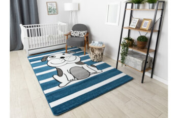Dywany Łuszczów, Detský kusový koberec Petit Puppy blue, 160x220, modrá, detská izba