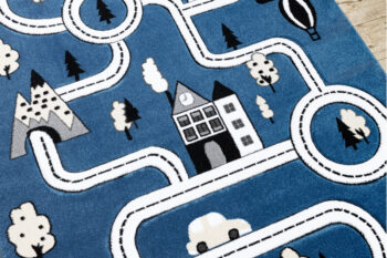 Dywany Łuszczów, Detský kusový koberec Petit Town streets blue, 200x290, modrá, detská izba
