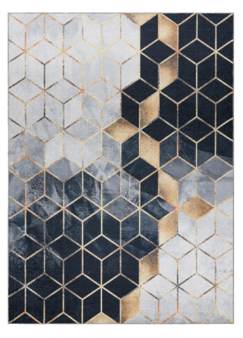 Dywany Łuszczów, Kusový koberec ANDRE Geometric 1171, 80x150, čiernobiela, chodba / predsieň