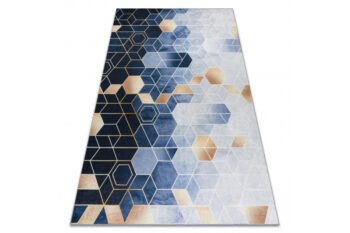 Dywany Łuszczów, Kusový koberec ANDRE Geometric 1216, 120x170, modrá, chodba / predsieň
