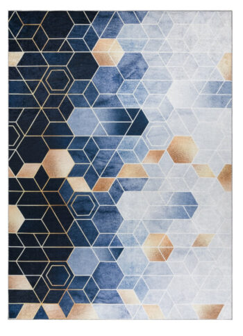 Dywany Łuszczów, Kusový koberec ANDRE Geometric 1216, 80x150, modrá, chodba / predsieň