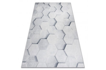 Dywany Łuszczów, Kusový koberec ANDRE Hexagon 3D 1180, 160x220, šedá, chodba / predsieň