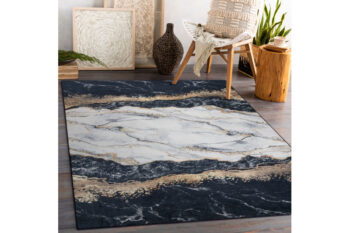 Dywany Łuszczów, Kusový koberec ANDRE Marble 1124, 160x220, čiernobiela, chodba / predsieň