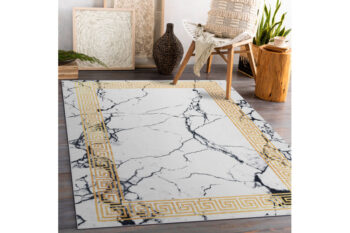 Dywany Łuszczów, Kusový koberec ANDRE Marble 1126, 80x150, biela, chodba / predsieň