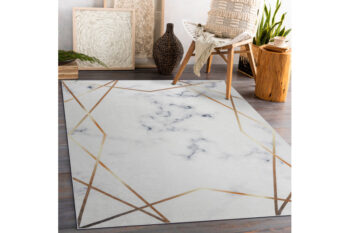 Dywany Łuszczów, Kusový koberec ANDRE Marble 1220, 80x150, biela, chodba / predsieň