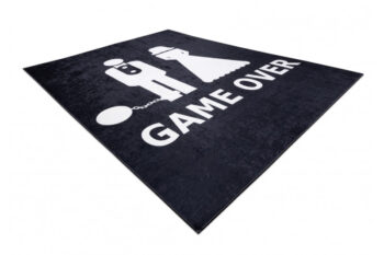 Dywany Łuszczów, Kusový koberec Bambino 2104 Game Over black, 160x220, čiernobiela, chodba / predsieň
