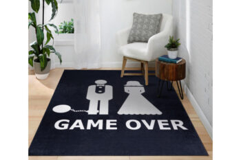 Dywany Łuszczów, Kusový koberec Bambino 2104 Game Over black, 80x150, čiernobiela, chodba / predsieň