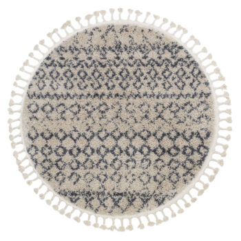 Dywany Łuszczów, Kusový koberec Berber Agadir G0522 cream and grey kruh, 120x120 (priemer) kruh, béžová, chodba / predsieň