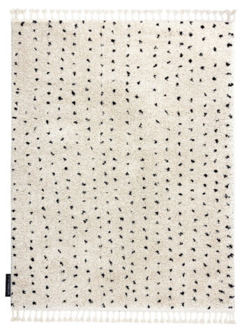 Dywany Łuszczów, Kusový koberec Berber Syla B752 dots cream, 80x150, biela, kancelária