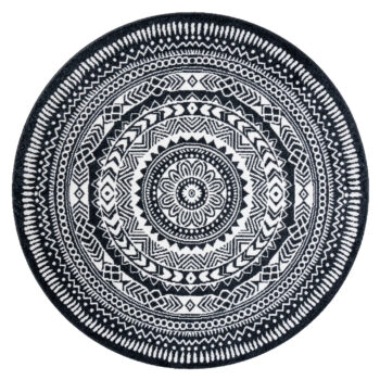 Dywany Łuszczów, Kusový koberec Napkin black kruh, 100x100 (priemer) kruh, čiernobiela, chodba / predsieň