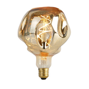 E27 Stmievateľná LED žiarovka G125 Zrkadlové zlato 4W 75lm 1800K