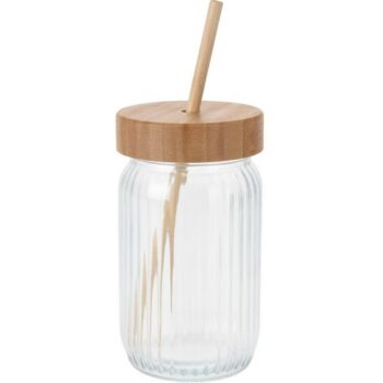 EH Pohár na nápoje s bambusovým viečkom, 0,5 l