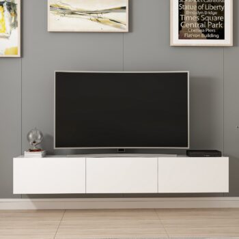 Závesný TV stolík EIZA – Škandinávska elegancia pre vašu obývaciu izbuZávesný TV stolík EIZA je dokonalou voľbou pre moderné interiéry, kde je kladený dôraz na jednoduchosť a funkčnosť. Jeho škandinávsky dizajn v elegantnej bielej farbe dodá vašej obývačke svieži a čistý vzhľad. Vďaka trom plným dvierkam ponúka praktický úložný priestor pre vaše multimediálne zariadenia, káble a ďalšie príslušenstvo.Hlavné vlastnosti produktu:Typ tovaru: Závesný TV stolíkVhodné do miestnosti: Obývacia izbaMateriál: Melamín, VT laminátRozmery: 30 x 180 x 32 cmFarba: BielaVybavenie: Dvierka plnéŠtýl: ŠkandinávskyPočet dvierok: 3Hrúbka materiálu: 18 mmDodatočné informácie: Dodávame v demonteTV stolík EIZA je navrhnutý tak, aby šetril priestor a zároveň poskytoval dostatok miesta pre vaše veci. Jeho závesná konštrukcia uľahčuje údržbu podlahy a vytvára moderný vzhľad interiéru. Zaobstarajte si závesný TV stolík EIZA a vychutnajte si štýlovú a funkčnú obývaciu izbu!
