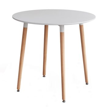 <p>Okrúhly jedálenský stôl <strong>Elcan New 80</strong> je ideálnym riešením pre moderné interiéry, kde sa kladie dôraz na jednoduchosť a funkčnosť. Tento stôl vyniká svojím elegantným dizajnom, ktorý kombinuje bielu farbu s prírodným bukovým odtieňom, čím vytvára harmonický vzhľad vhodný do…
