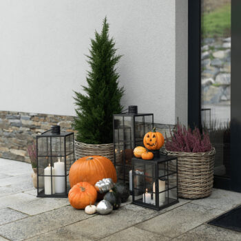 KONDELA Elijar Typ 1 kovový lampáš 32,5 cm čierna – Obrázok 8