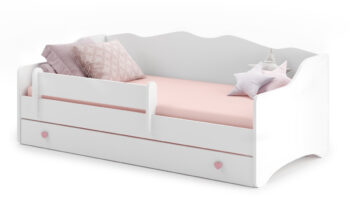 Doprajte Vašim ratolestiam to najlepšie, čo im môžete dať v podobe detskej postele s matracom a úložným priestorom ELIN 80x160 cm v nádhernej kombinácii bielej s jemnými ružovými úchytkami v tvare srdiečok. Farba použitá na náter je ekologická a odolná voči ošúchaniu. Súčasťou postele je praktický…