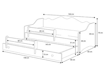Detská posteľ s prístelkou a matracmi ELISA II 80x160 cm je to najlepšie, čo môžete dopriať Vašim ratolestiam pre ich pokojný spánok a sladké sny. Vyrobená je v nádhernej kombinácii bielej s jemnými ružovými úchytkami v tvare srdiečka. Farba použitá na náter je ekologická a odolná voči ošúchaniu.…