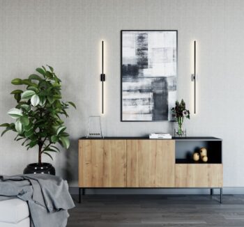 Moderná obývacia zostava ELJEN vo farebnom prevedení čierny mat, dub artisan poteší všetkých milovníkov industriálneho štýlu. Tento nábytok je spojením kvalitného MDF materiálu a 20 cm vysokých kovových nôh, ktoré mu dodávajú nielen stabilitu, ale aj moderný ráz.Zásuvky sa otvárajú moderným bezúchytovým systémom push to open. Nábytok disponuje funkciou tichého dovierania.Zostava obsahuje:vitrína: (ŠxVxH): 120 x 150 x 40 cmkomoda: (ŠxVxH): 180 x 80 x 40 cmpolica:  (ŠxVxH): 120 x 20 x 25 cmkonferenčný stolík:  (ŠxVxH): 60 x 40 x 60 cmTV stolík: (ŠxVxH): 120 x 50 x 40 cmV našej ponuke nájdete ďalšie prvky z kolekcie ELJEN, vďaka ktorej si zariadite Vašu obývačku, či pracovňu moderne a štýlovo.Dodávame v demonte.