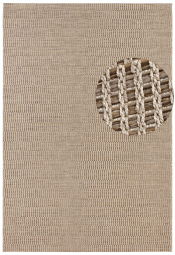 ELLE Decoration, Kusový koberec Brave 103610 Natural Brown z kolekcie Elle – na von aj na doma, 160x230, hnedá, chodba / predsieň