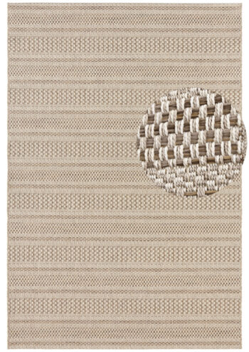ELLE Decoration, Kusový koberec Brave 103612 Natural Brown z kolekcie Elle – na von aj na doma, 160x230, béžová, chodba / predsieň