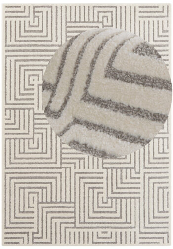ELLE Decoration, Kusový koberec New York 105093 Cream, grey, 160x230, béžová, kancelária