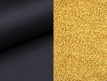 NABBI Folino 160 čalúnená manželská posteľ s roštom čierna / žltá – Obrázok 2