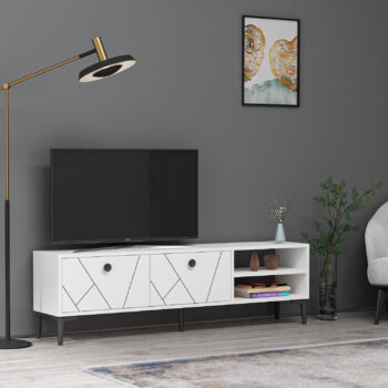 TV stolík EMERALD - moderné a praktické riešenie pre vašu obývaciu izbuTV stolík EMERALD predstavuje elegantnú kombináciu dizajnu a funkčnosti, ktorá sa skvele hodí do každej obývačky. Jeho minimalistický vzhľad a praktické usporiadanie poskytujú dostatok priestoru pre vaše multimediálne zariadenia a ďalšie doplnky.Vyrobený z kvalitného LTD materiálu s hrúbkou 18 mm, TV stolík EMERALD je zárukou dlhej životnosti a stability. Stolík je vybavený skrinkou s dvoma dvierkami a praktickým regálkom na uschovanie ďalších potrebností. Plastové úchytky zaisťujú jednoduchú manipuláciu a dotvárajú moderný vzhľad stolíka.Hlavné vlastnosti produktu:Typ tovaru: TV stolíkVhodné do miestnosti: obývacia izbaMateriál: LTDRozmery: 45 x 150 x 29.6 cmFarba: bielaVybavenie: skrinka a regálPočet dvierok: 2Úchytky: plastDodatočné informácie: Dodávame v demonte, plastové nožičkyTV stolík EMERALD je dodávaný v demontovanom stave, čo uľahčuje jeho prepravu a následnú montáž. Plastové nožičky zaistia stabilitu a ochranu vašej podlahy.
