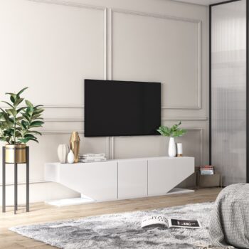 EMERALD – Škandinávsky televízny stolík pre modernú obývaciu izbuEMERALD je elegantný televízny stolík navrhnutý v čistom škandinávskom štýle, ideálny pre každú modernú obývaciu izbu. Jeho jednoduchý, ale sofistikovaný dizajn v čisto bielej farbe vytvára svieži a nadčasový vzhľad, ktorý sa hodí do každého interiéru.Materiál: Melamín, VT laminát a ďalšie kvalitné materiályFarba: BielaRozmer: 40 x 180 x 30 cmVybavenie: Plné dvierka pre skrytý úložný priestorŠtýl: ŠkandinávskyTvar: ObdĺžnikovýPočet dvierok: 3 plné dvierkaHrúbka materiálu: 18 mmDodanie: Dodávame v demonte pre jednoduchú montážEMERALD ponúka praktický úložný priestor s 3 plnými dvierkami, ktoré umožňujú jednoduché uloženie elektroniky, káblov a ďalších nevyhnutností. Jeho obdĺžnikový tvar a štíhle rozmery umožňujú ľahké umiestnenie aj do menších miestností, zatiaľ čo kvalitný melamín a laminát zaisťujú dlhú životnosť a odolnosť nábytku.Dodajte svojej obývačke svieži a štýlový vzhľad s televíznym stolíkom EMERALD, ktorý spája funkčnosť a škandinávsky dizajn v dokonalej harmónii.