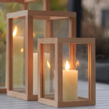 KONDELA Emet Typ 3 drevený lampáš 41 cm dub – Obrázok 3