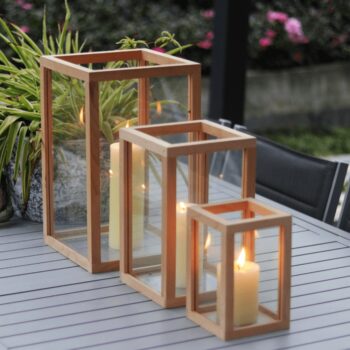 KONDELA Emet Typ 3 drevený lampáš 41 cm dub – Obrázok 5