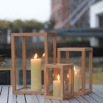 KONDELA Emet Typ 3 drevený lampáš 41 cm dub – Obrázok 6