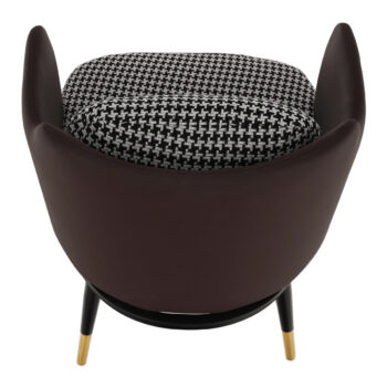 Dizajnové kreslo Emren je skvelou voľbou pre tých, ktorí hľadajú moderný a štýlový doplnok do svojho interiéru. Toto klasické kreslo vyniká svojím elegantným vzhľadom, ktorý kombinuje čiernobielu, hnedú a čiernu farbu. Je vyrobené z kvalitných materiálov ako ekokoža a látka, čo zaručuje jeho…