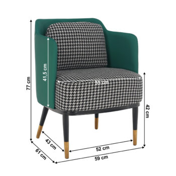 KONDELA Emren dizajnové kreslo čiernobiela / oranžová / čierna – Obrázok 5