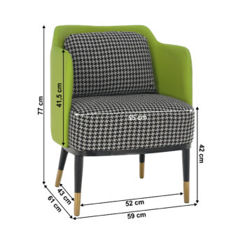 Predstavujeme vám dizajnové kreslo Emren, ktoré vyniká svojím moderným vzhľadom a elegantnou kombináciou farieb čiernobielej, zelenej a čiernej. Toto klasické kreslo je ideálnym doplnkom do každého interiéru, kde sa stane nielen praktickým miestom na sedenie, ale aj štýlovým prvkom vášho domova.…
