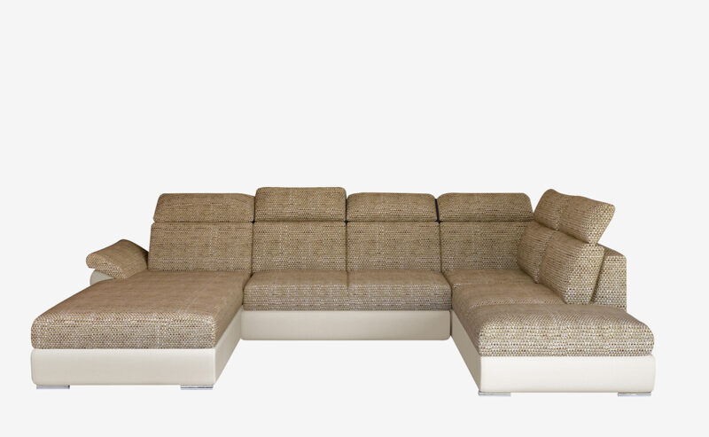 NABBI Ermo U P rohová sedačka u s rozkladom a úložným priestorom cappuccino / béžová Rohová sedačka v tvare U - ERMO P sa vďaka svojmu dizajnu a prevedeniu hodí do každej obývačky, či už modernej alebo klasickej. Sedačku si vďaka jej priestrannosti a pohodlnosti, ktorú zabezpečuje vysoko kvalitná pena T30 môžete užívať s celou svojou rodinou. Veľkým prínosom pre sedačku je jej…