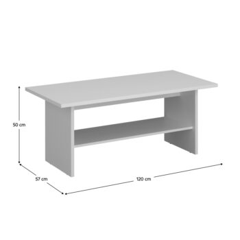 KONDELA Erodin 120 konferenčný stolík biela – Obrázok 2