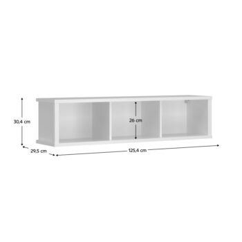 Polica Erodin 125 - biela je moderný a praktický doplnok do vášho interiéru, ktorý ponúka elegantné riešenie pre usporiadanie vašich vecí. Táto polica je vyrobená z kvalitného aglomerovaného materiálu, konkrétne laminovanej DTD, čo zaručuje jej dlhú životnosť a odolnosť voči bežnému opotrebeniu.…