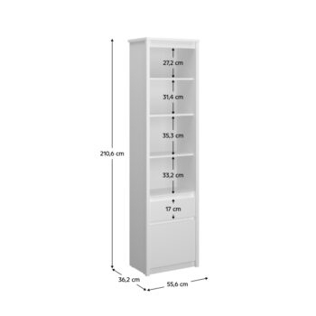Jednodverový regál so zásuvkou Erodin 1D1S v elegantnej bielej farbe je ideálnym riešením pre tých, ktorí hľadajú praktický a moderný nábytok do svojho interiéru. Tento regál od značky KONDELA ponúka kombináciu úložného priestoru s jednou dvierkou a jednou zásuvkou, čo umožňuje…
