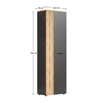 Dvojdverová šatníková skriňa Esena 2D/40 v elegantnom farebnom prevedení grafit a dub evoke je ideálnym riešením pre moderné interiéry. Táto skriňa, vyrobená z kvalitného laminovaného DTD materiálu, ponúka praktické úložné priestory s dvoma sekciami, ktoré sú vhodné na…