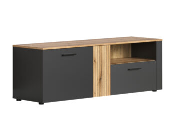 TV stolík Esena 2D1S v elegantnom prevedení grafit a dub evoke je ideálnym doplnkom pre moderné interiéry. Tento kus nábytku od značky KONDELA ponúka nielen štýlový vzhľad, ale aj praktické využitie. S rozmermi 150 cm na šírku, 42 cm na hĺbku a 50 cm na výšku…