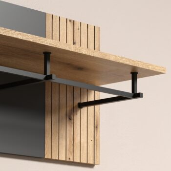 Vešiakový panel Esena 80 v elegantnom farebnom prevedení grafit a dub evoke je ideálnym riešením pre moderné interiéry. Tento štýlový doplnok od značky KONDELA ponúka praktické využitie v predsieni, kde poskytuje dostatok priestoru na zavesenie kabátov, tašiek či iných odevných…