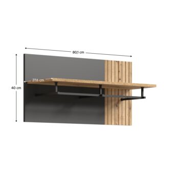 Vešiakový panel Esena 80 v elegantnom farebnom prevedení grafit a dub evoke je ideálnym riešením pre moderné interiéry. Tento štýlový doplnok od značky KONDELA ponúka praktické využitie v predsieni, kde poskytuje dostatok priestoru na zavesenie kabátov, tašiek či iných odevných…