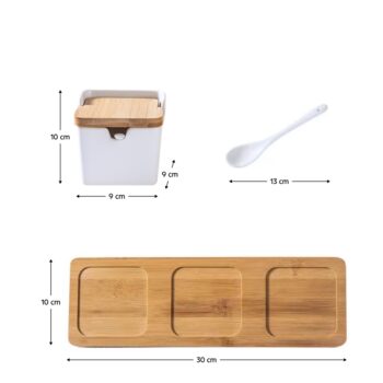 Predstavujeme vám elegantnú sadu koreničiek Etera, ktorá je ideálnym doplnkom do každej modernej kuchyne. Táto sada obsahuje tri kusy koreničiek, ktoré sú vyrobené z kvalitnej keramiky a dreva, čo zaručuje ich dlhú životnosť a odolnosť. Vďaka svojmu modernému vzhľadu…