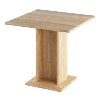Jedálenský stôl Eugo s rozmermi 79x79 cm v elegantnom prevedení dub sonoma je ideálnym riešením pre moderné interiéry. Tento stôl od značky KONDELA ponúka praktickosť a štýlový dizajn, ktorý sa hodí do každej kuchyne či jedálne.
