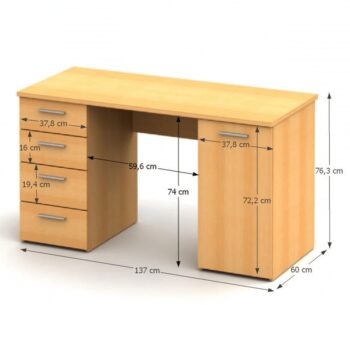 KONDELA Eustach New písací stôl buk – Obrázok 2