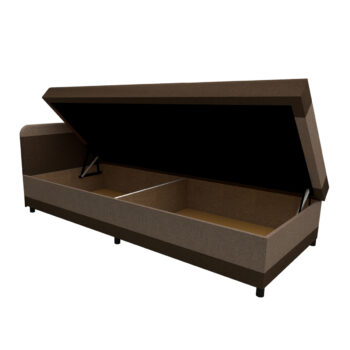 Čalúnená jednolôžková posteľ Eva v elegantnej svetlohnedej a hnedej farbe je ideálnym riešením pre tých, ktorí hľadajú moderný a praktický nábytok do spálne. Táto posteľ je navrhnutá tak, aby poskytovala maximálny komfort a funkčnosť, pričom jej štandardné rozmery 80 x 200 cm sú…