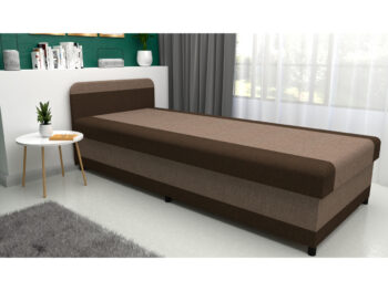 Čalúnená jednolôžková posteľ Eva v elegantnej svetlohnedej a hnedej farbe je ideálnym riešením pre tých, ktorí hľadajú moderný a praktický nábytok do spálne. Táto posteľ je navrhnutá tak, aby poskytovala maximálny komfort a funkčnosť, pričom jej štandardné rozmery 80 x 200 cm sú…