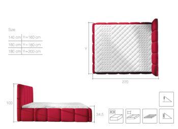 Čalúnená manželská posteľ s roštom EVORA 160 vďaka svojmu unikátnemu a nezvyčajnému dizajnu zapadne do každej modernej či klasickej spálne. Posteľ je celočalúnená kvalitnou látkou, ktorá je príjemná na dotyk, nechladí a je vyrobená vo farebnom prevedení svetlomodrá (Orinoco 85), no na výber je…