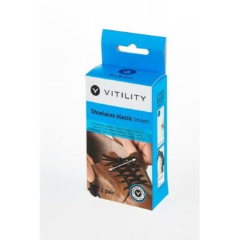 Elastické šnúrky do topánok Vitility 60 cm hnedé 2 páry VIT-70110030